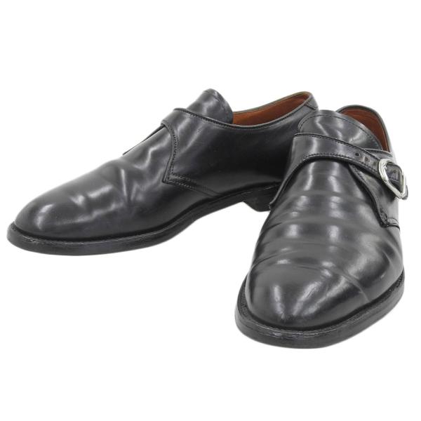 美品 箱付 オールデン ALDEN ビームス別注 1655 コードバン レザー シングル モンク ドレス シューズ 9D 27cm 黒 メンズ ビジネス BEAMS ALDEN（オールデン） 美品 箱付 ビームス別注 1655 コードバン レザー