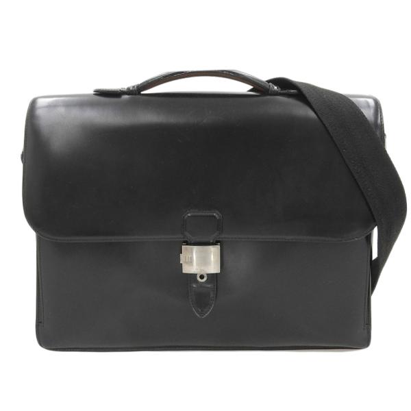 ダンヒル レザー 2WAY ビジネスバッグ 本革 ショルダー ブラック 黒 dunhill（ダンヒル） 美品 ブラッシュレザー 2way 斜め掛け ショルダー