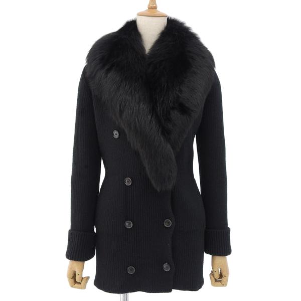 GUCCI（グッチ） 超美品 黒タグ 肉厚 カシミア100% 襟フォックスファー