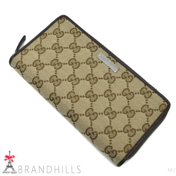 GUCCI（グッチ） 長財布 レディース GGキャンバス レザー ベージュ