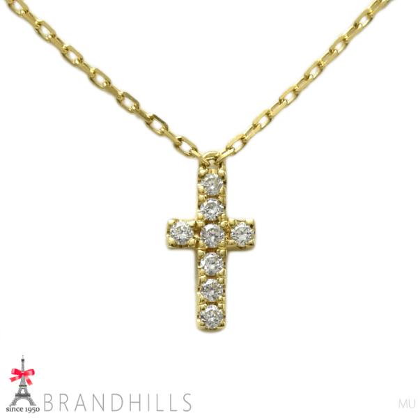 AHKAH アーカー ダイヤモンド 0.04ct ネックレス クロスモチーフ K18金