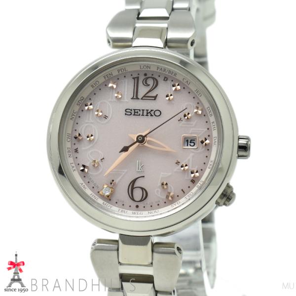 【美品】SEIKO ルキア 電波ソーラー ピンク文字盤 デイト 箱付き brandhills_135353