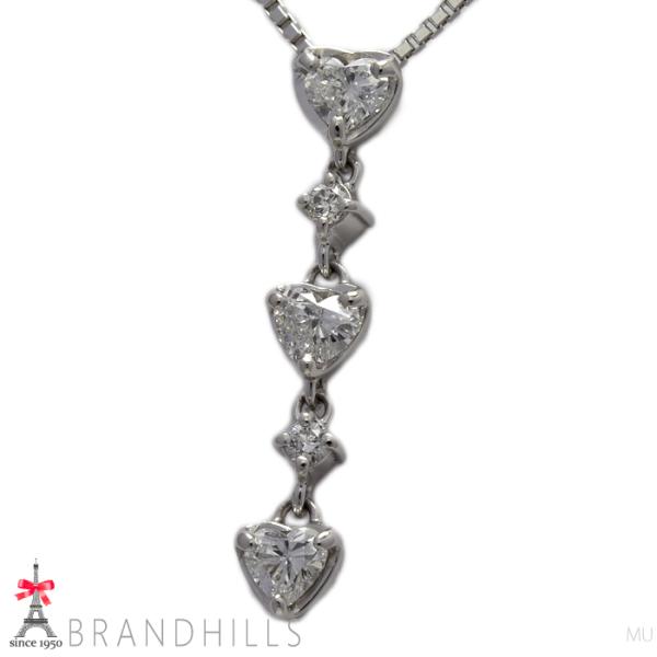 天然ダイヤモンド1.05ct/ジュエリーマキ/PT850ネックレス ジュエリーマキ ダイヤモンド 0.63ct 0.07ct ネックレス PT850