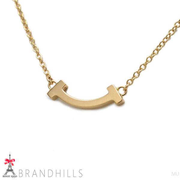 ⭐ 極美品 ✨Tiffany & Co. ゴールド ネックレス TIFFANY&Co.（ティファニー） ネックレス T スマイル ミニ K18金 750YG