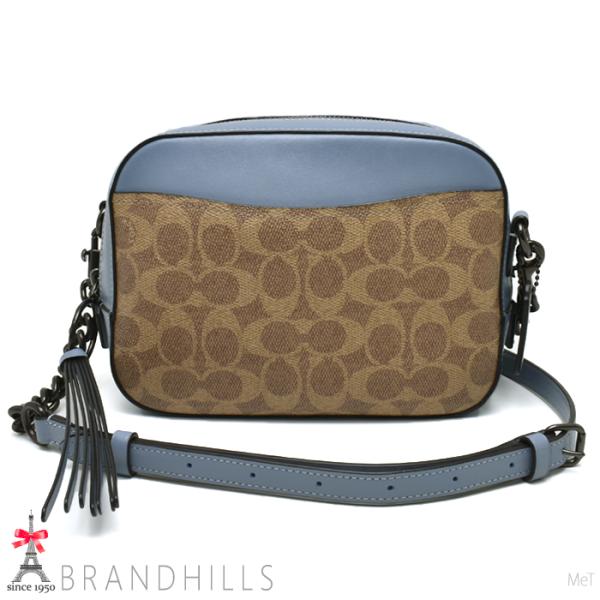 コーチ ショルダーバッグ レディース シグネチャー PVC レザー ブラウン ライトブルー 31208 COACH 美品 【中古】 COACH（コーチ） ショルダーバッグ レディース シグネチャー PVC