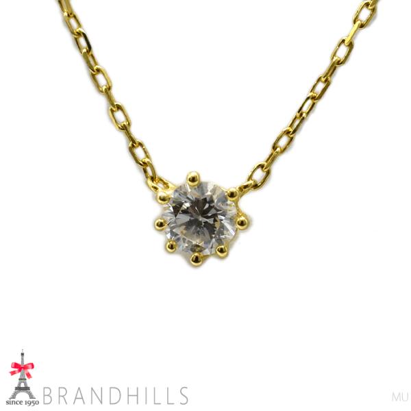AHKAH（アーカー） ダイヤモンド 0.07ct 一粒 ネックレス K18金 750YG