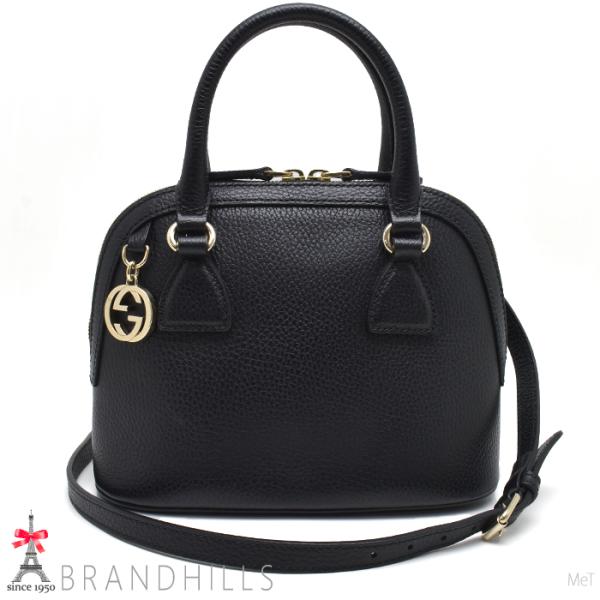 【美品】GUCCI ブラック ショルダーバッグ レザー ドローストリング GUCCI グッチ GG型押し エンボスレザー 巾着 ドローストリング
