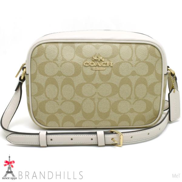 【美品】　コーチ　 ボディバッグ　PVC　シグネチャー　 ベージュ COACH（コーチ） シグニチャー PVC×レザー トートバッグ F27393