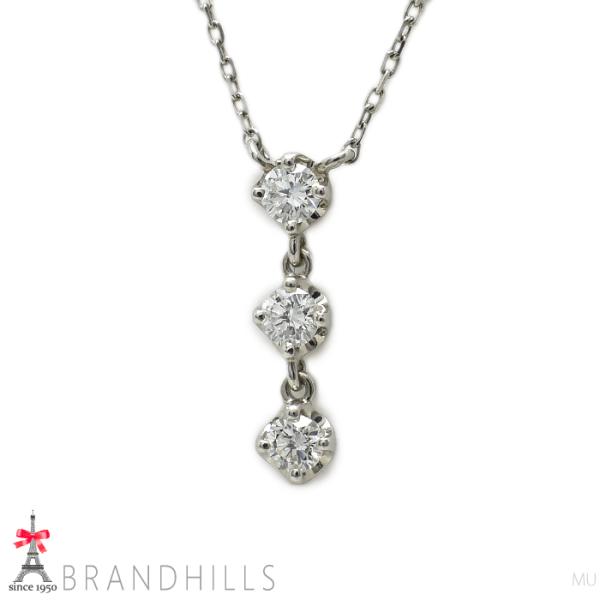 4℃ヨンドシー　ネックレス　PT850 4℃（ヨンドシー） ダイヤモンド3P ネックレス PT850 プラチナ 良品