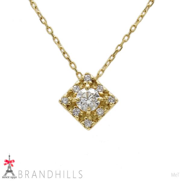 ヴァンドーム青山 ダイヤモンド 0.11ct ネックレス K18金 YG イエローゴールド VENDOME ほぼ未使用