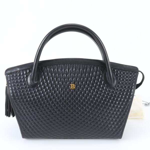 極美品 バリー キルティング レザー ハンドバッグ トート 本革