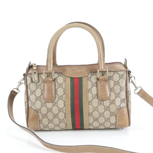 極美品 グッチ GG スプリーム シェリー ライン レザー 2WAY ショルダー