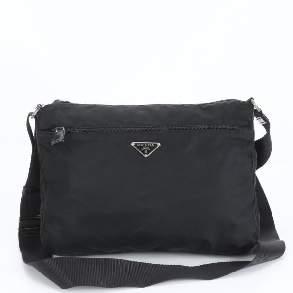 極美品 プラダ テスート ナイロン トライアングルロゴ レザー