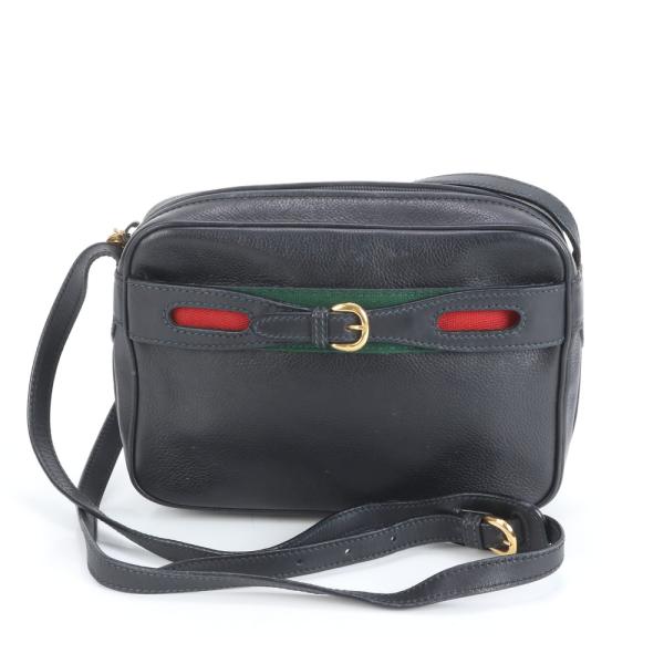 美品 ヴィンテージ オールドグッチ シェリー ライン レザー ショルダー