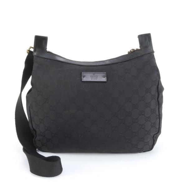 極美品 グッチ GG キャンバス 90762 レザー ショルダーバッグ 斜め掛け