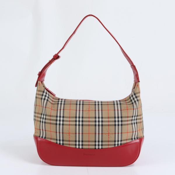 極美品 バーバリー ノバ チェック レザー ワンショルダーバッグ 肩掛け