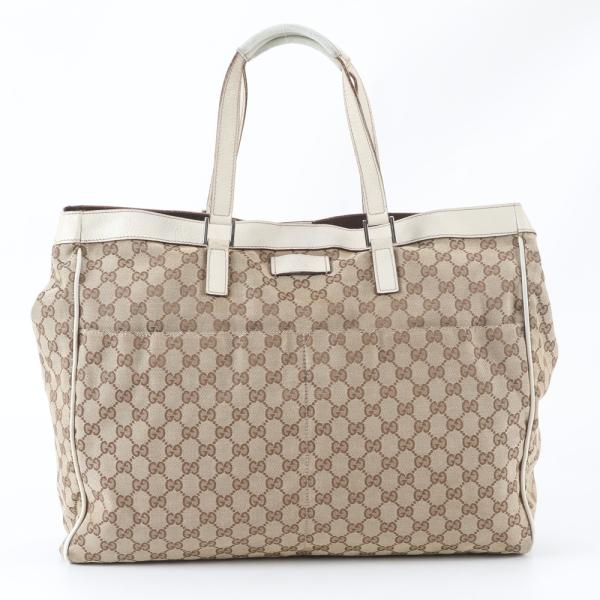 GUCCI ブラック トートバッグ GGパターン グッチ GG キャンバス 153213 レザー トート バッグ ショルダー
