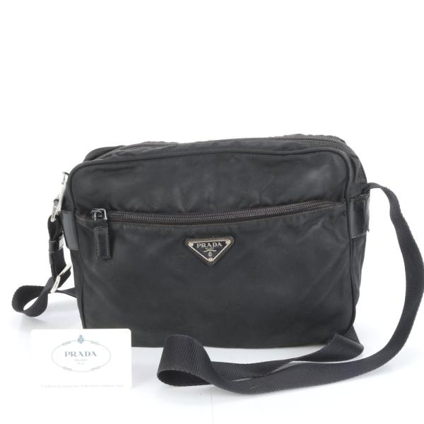 PRADA ショルダーバッグ ブラックギャランティカード付 PRADA ショルダーバッグ ブラック ナイロン 〔ギャランティーカード付〕