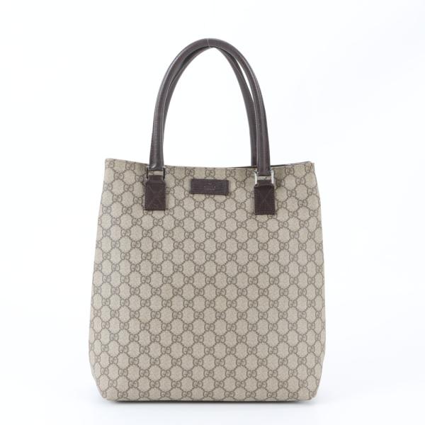 美品 グッチ GGスプリーム 131220 レザー トート バッグ 肩掛け 