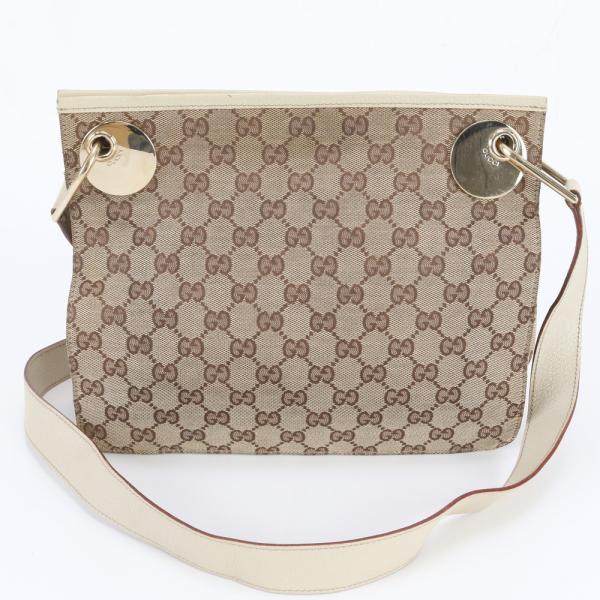 と*2様 GUCCI GGキャンバス ボディバッグ 美品 グッチ GG キャンバス 120841 レザー×キャンバス ショルダー