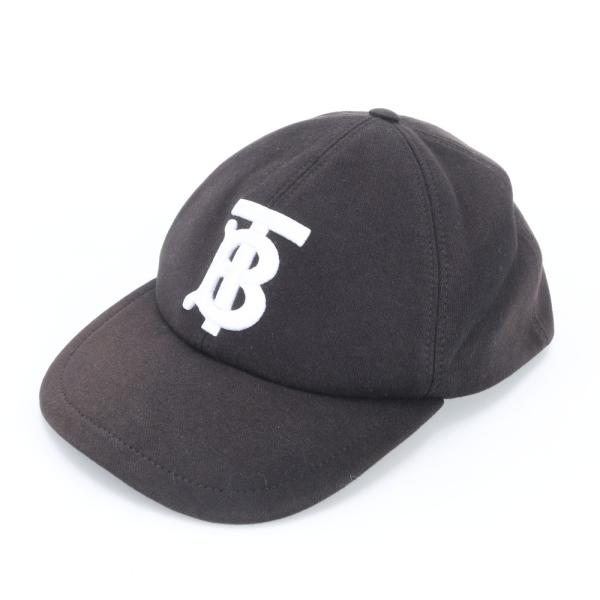 美品 バーバリー タグ付 TB ロゴ ベースボール キャップ L 帽子 おしゃれ ブラック 黒 メンズ レディース RBM DV17-8