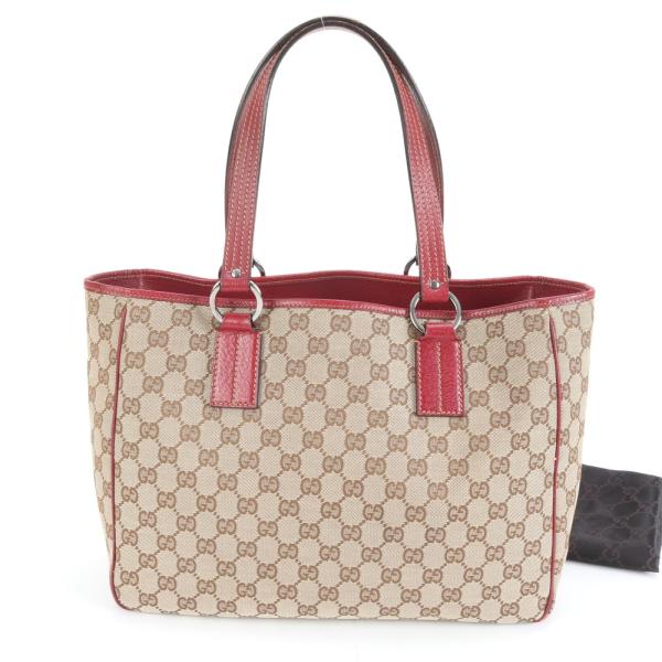 極美品 グッチ GGキャンバス 113017 レザー トート バッグ 肩掛け
