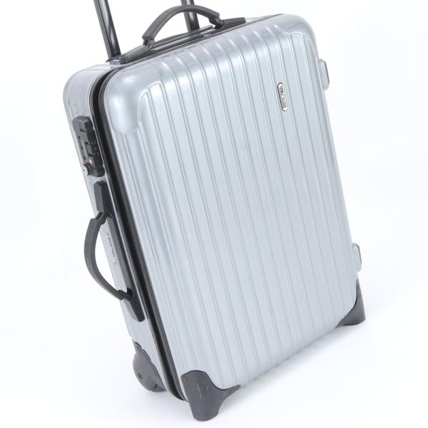 美品 リモワ サルサ スーツケース キャリーケース バッグ 出張 旅行 トランク 本革 グレー メンズ レディース RWM DV22-2