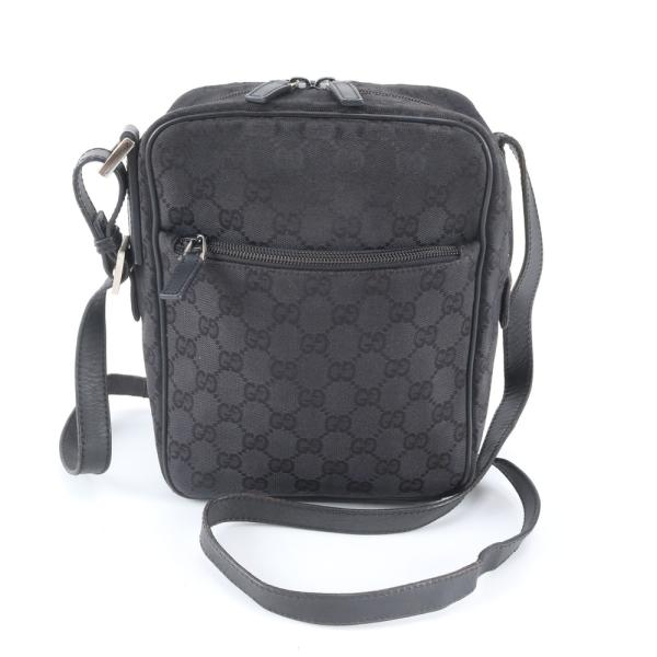 美品 グッチ GGキャンバス 018.1612 レザー ショルダーバッグ 斜め掛け