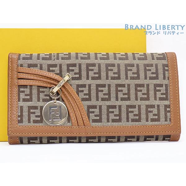 FENDI 未使用 フェンディ ズッキーノ 二つ折り長財布 ブラウン FENDI 未使用 フェンディ ズッキーノ 二つ折り長財布 ブラウン