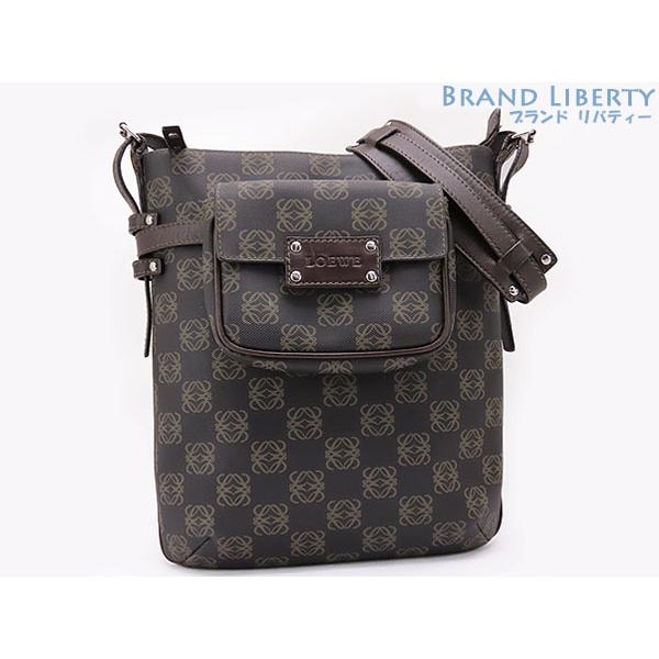 美品 ロエベ ポケッツ アナグラム 斜め掛けショルダーバッグ レザー・PVC LOEWE（ロエベ） ポケッツ アナグラム 斜め掛けショルダーバッグ