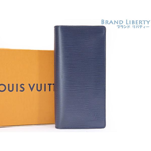 ルイヴィトン ポルトフォイユ ブラザ エピ 二つ折り長財布 ネイビー