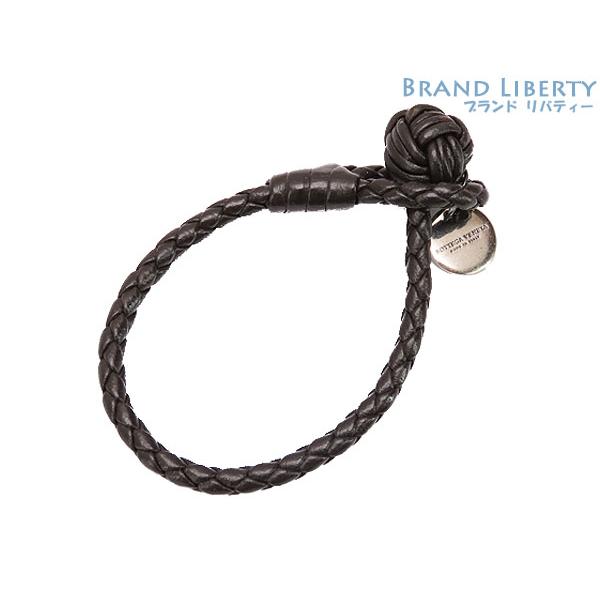 美品 ボッテガ ヴェネタ イントレチャート レザー ブレスレット ダーク