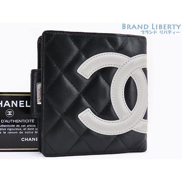 【美品☆】CHANEL カンボン がま口 二つ折り財布 CAMBON 美品 シャネル カンボンライン ココマーク がま口 二つ折り財布