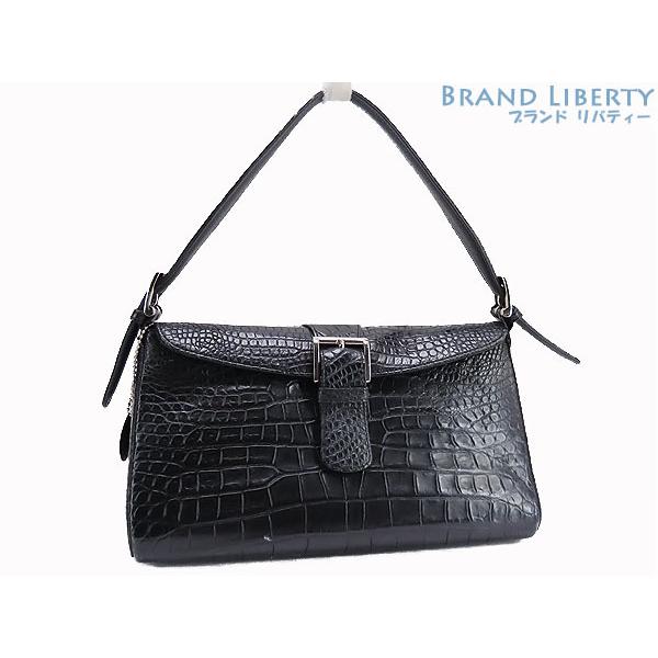 美品 TWM ウェルマーク マット クロコダイル ワンショルダーバッグ  