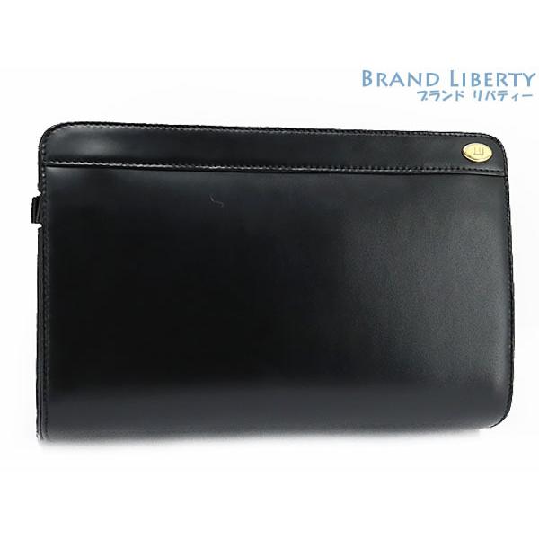 美品ダンヒル セカンドバッグ カーフレザー ブラック☆