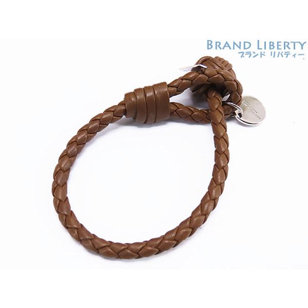 ボッテガヴェネタ イントレチャート レザー ブレスレット ブラウン