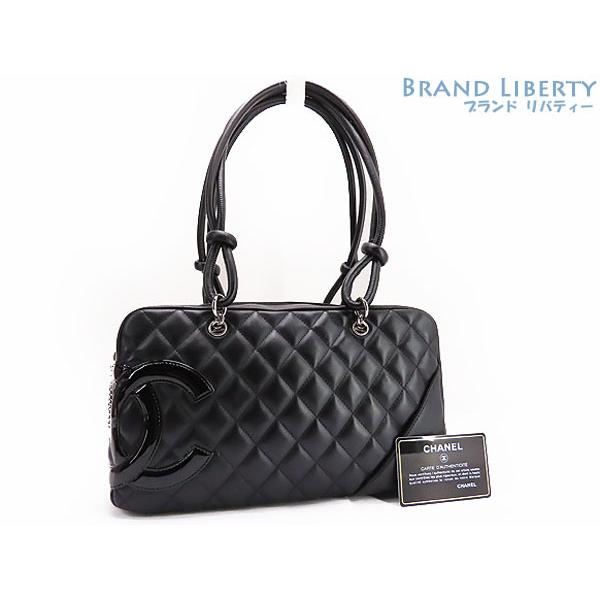 CAMBON 超美品 シャネル CHANEL カンボンライン ボーリングバッグ 