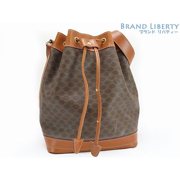 CELINE 美品 セリーヌ ヴィンテージ マカダム バケツ 巾着型  