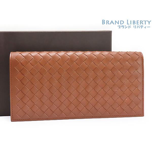 【超美品】Bottega Veneta イントレチャート　2つ折り長財布ブラウン 超美品ボッテガ ヴェネタ BOTTEGA VENETA イントレチャート