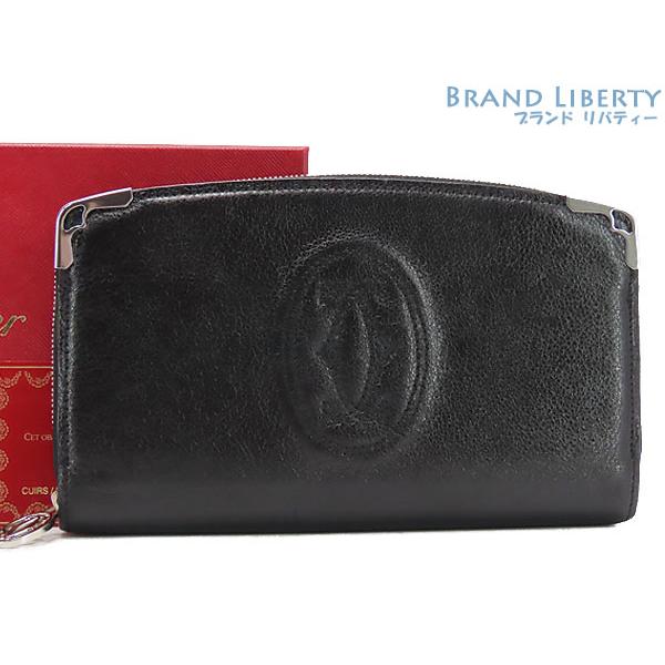 【美品】カルティエ 長財布 マストライン マルチェロ ブラック ラウンドジップ カルティエ 長財布 マストライン マルチェロ ブラック ラウンドジップ