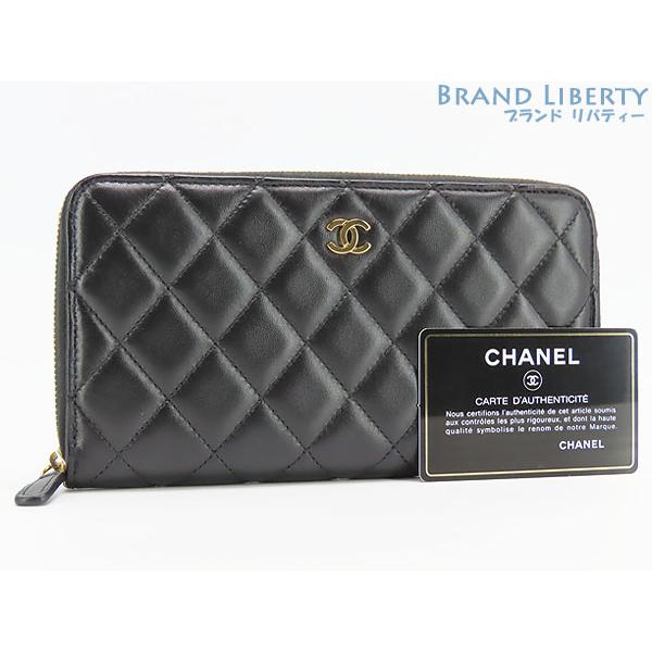 マトラッセ ほぼ新品 シャネル CHANEL ココマーク ラウンドファスナー