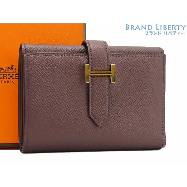 新品同様 エルメス HERMES ベアン コンビネ 三つ折り財布 コンパクト
