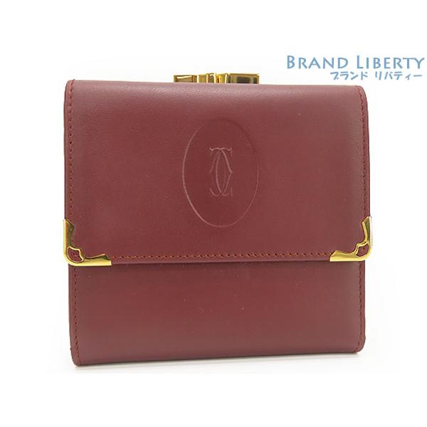 超美品 カルティエ Cartier マストライン 三つ折り財布 がま口財布  