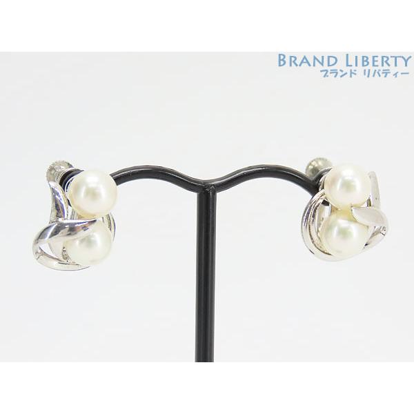 MIKIMOTO 美品 ミキモト 2連 パール イヤリング シルバー アコヤ真珠  