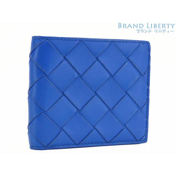 ボッテガ・ヴェネタ 二つ折り財布ブルー