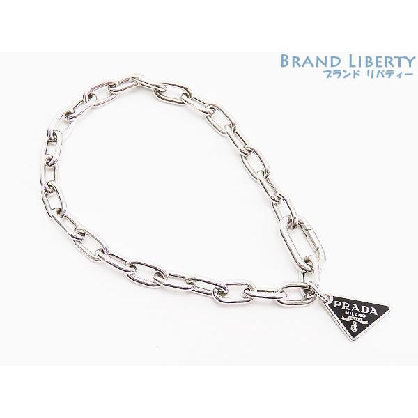 PRADA 美品 プラダ トライアングル チェーン ブレスレット 腕輪 