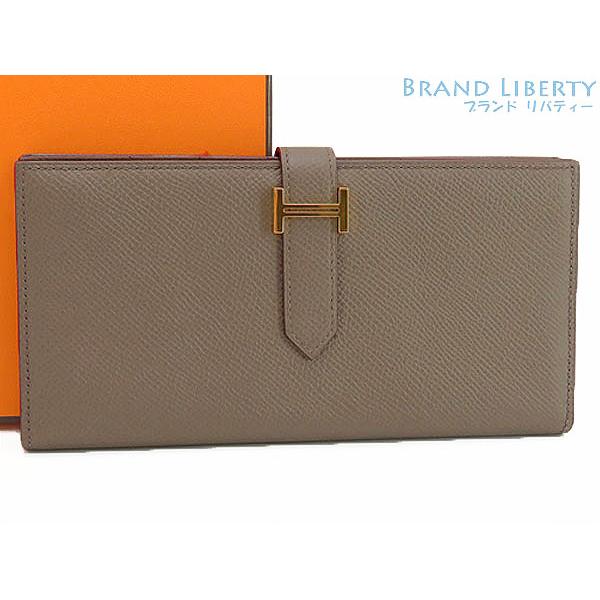 Bearn 未使用 エルメス HERMES ベアンスフレ 二つ折り長財布 マチ有り  