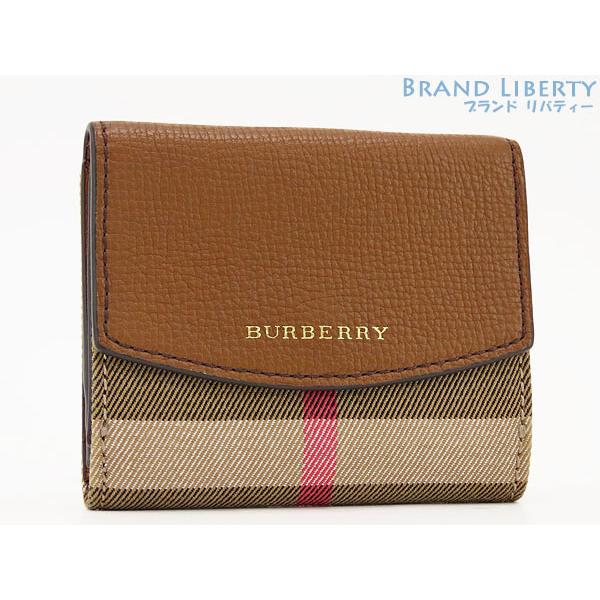1990年代Burberrys 二つ折り財布 ベージュ/ブラウン BURBERRY（バーバリー） ほぼ新品 ハウスチェック＆レザー 二つ折り