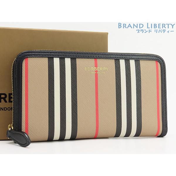 BURBERRY 未使用 バーバリー LONDON ENGLAND ストライプ ラウンド 