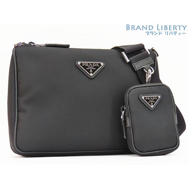 PRADA プラダ ナイロン ショルダーバッグ メッセンジャー ブラック PRADA（プラダ） ほぼ新品 ナイロン ショルダーバッグ メッセンジャー